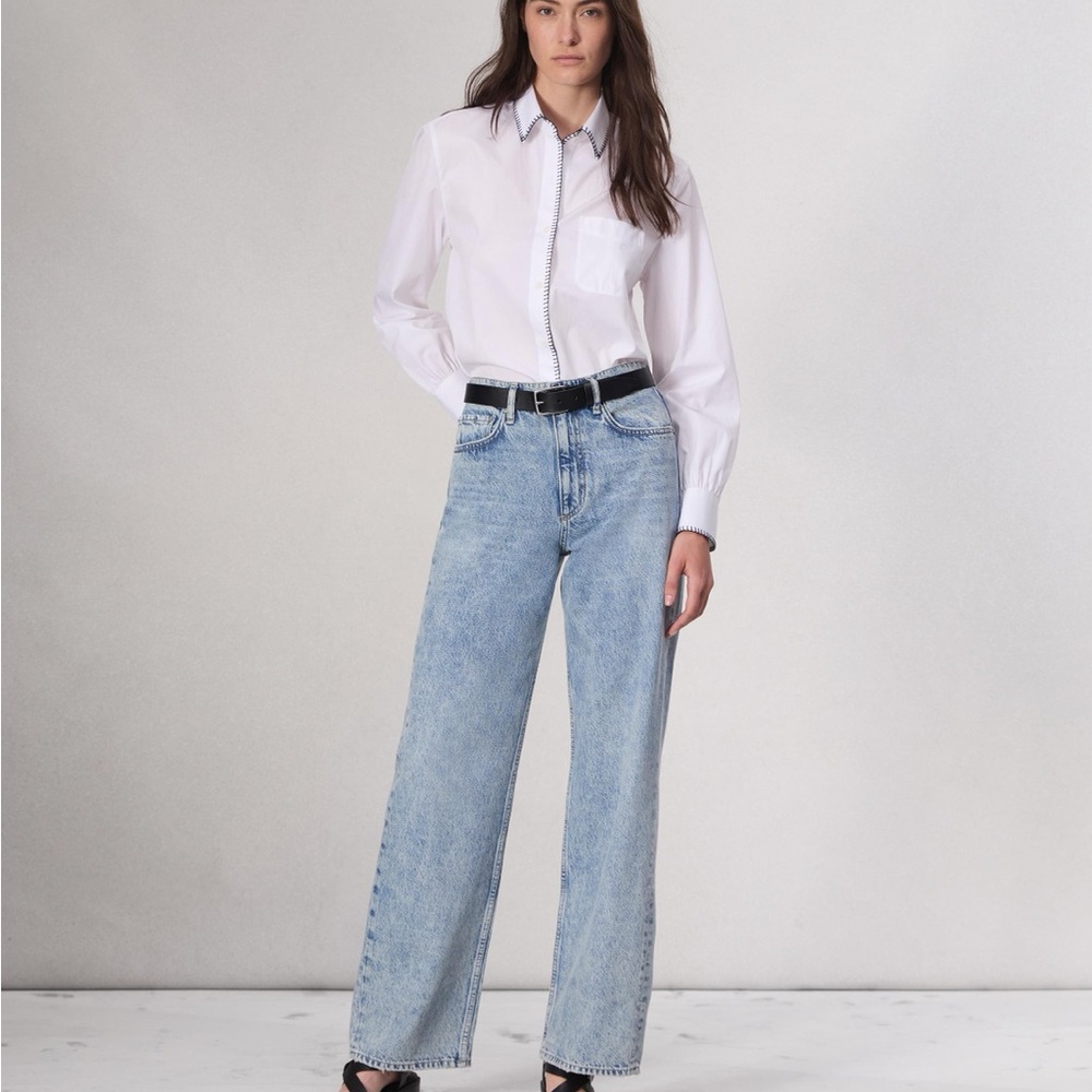 Rag & Bone Blue Flare Wide Leg Jeans